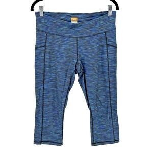 Lucy Powermax Blue Stretch Workout Yoga Capri Leggings Pilates Size L